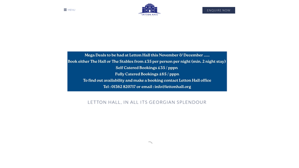 Screenshot of the The Letton Hall Trust website