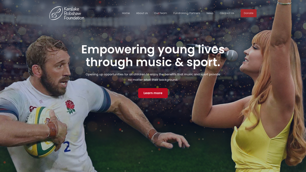 Screenshot of the The Kerslake Robshaw Foundation website