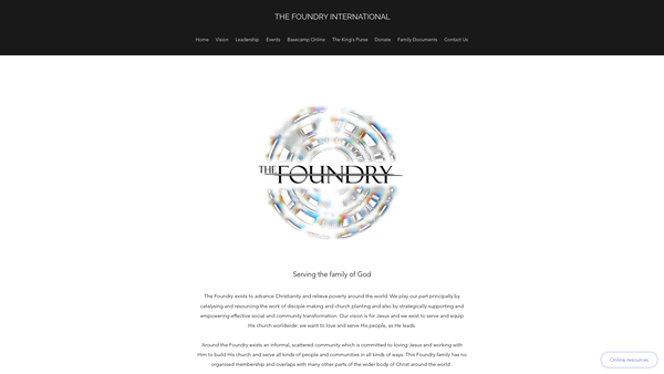 Screenshot of the The Foundry International Ltd website