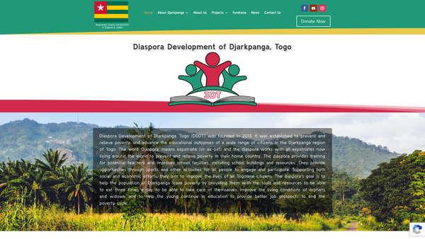 Screenshot of the Diaspora For The Development Of Djarkpanga Togo (Dddt) website