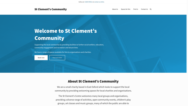Screenshot of the St Clement's Community Property Trust website