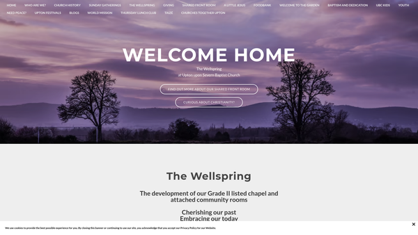 Screenshot of the Upton Upon Severn Baptist Church website