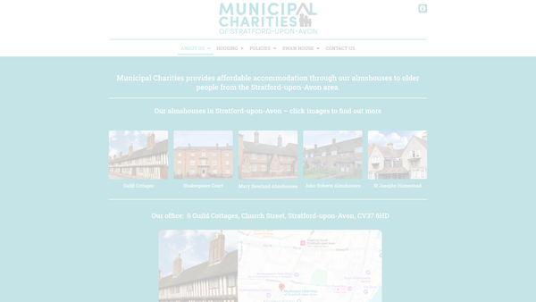 Screenshot of the Municipal Charities Of Stratford-Upon-Avon website