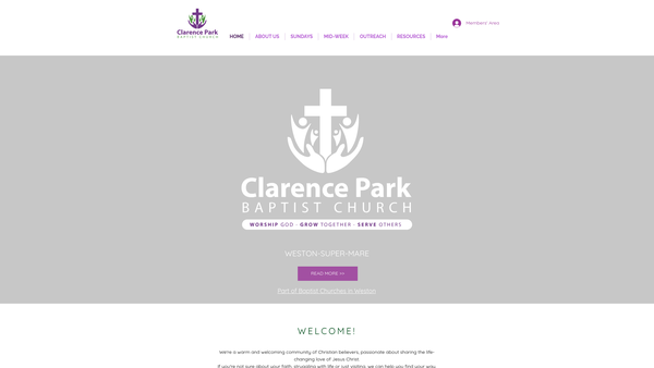 Screenshot of the Clarence Park Baptist Church website