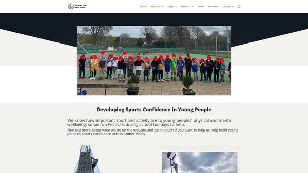 Screenshot of the Belper Youth Sports website