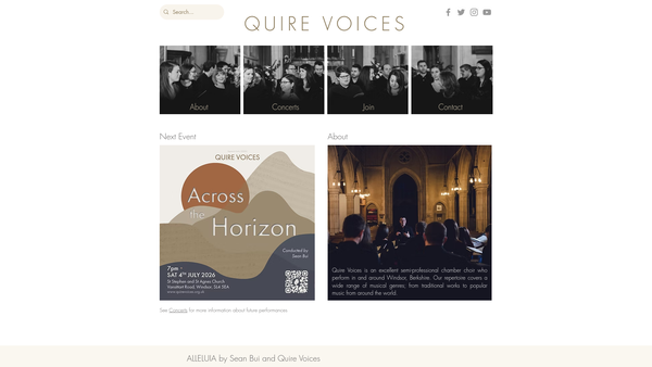 Screenshot of the Quire Voices website