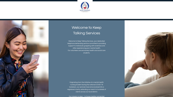 Screenshot of the Keep Talking Services website