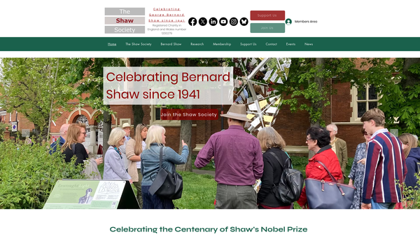 Screenshot of the The Shaw Society website