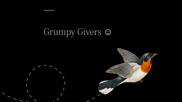 Screenshot of the Grumpy Givers website