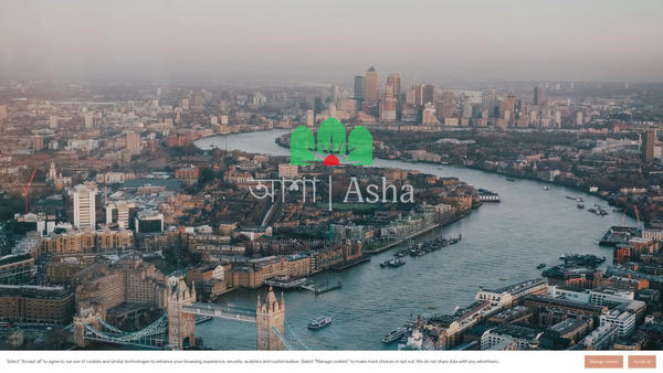 Screenshot of the Asha: A Community Of Hope website