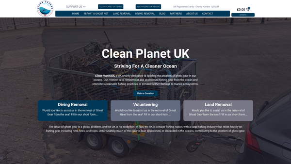 Screenshot of the Clean Planet website