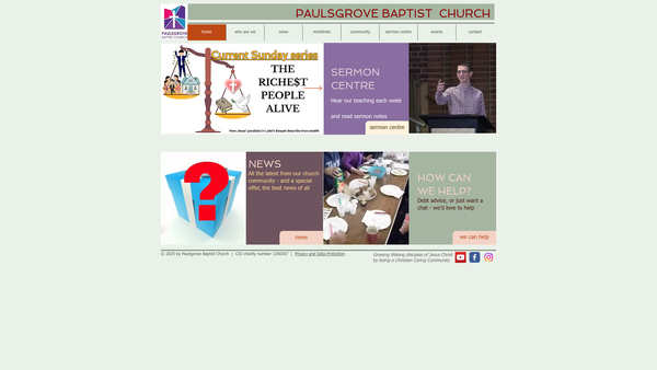 Screenshot of the Paulsgrove Baptist Church website