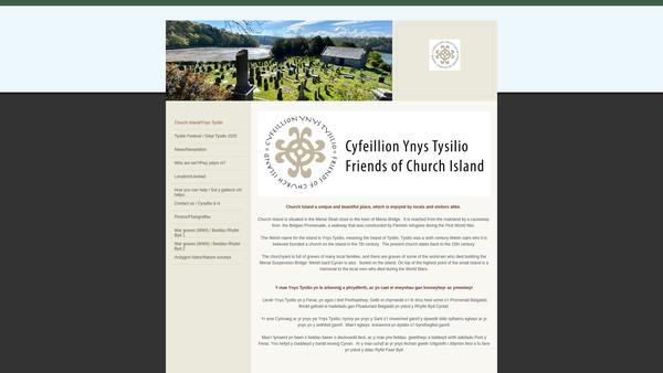 Screenshot of the Cyfeillion Ynys Tysilio / Friends Of Church Island website