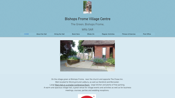 Screenshot of the Bishops Frome Village Centre website