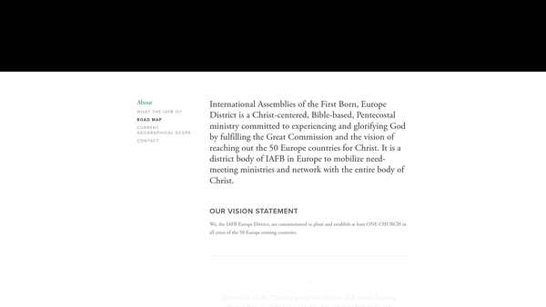 Screenshot of the International Assemblies Of The First Born website