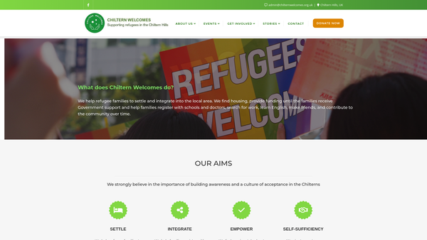 Screenshot of the Chiltern Welcomes website