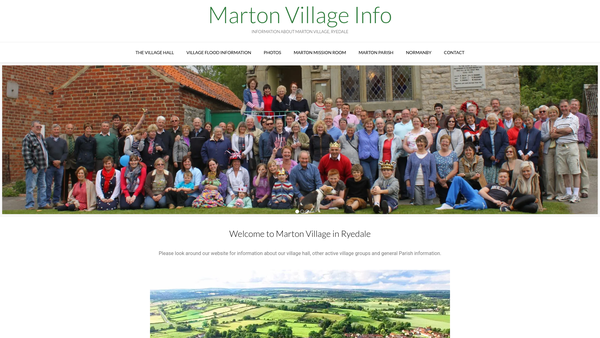 Screenshot of the Marton, Normanby And District Village Hall website