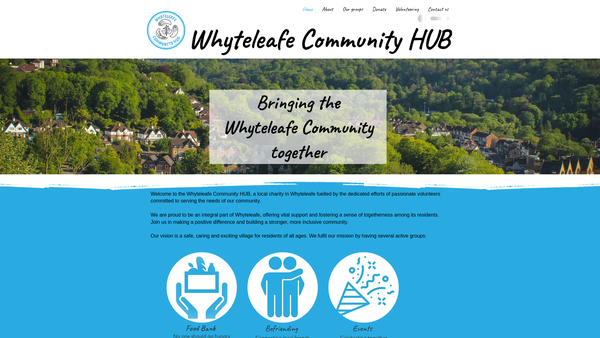 Screenshot of the Whyteleafe Community Hub website