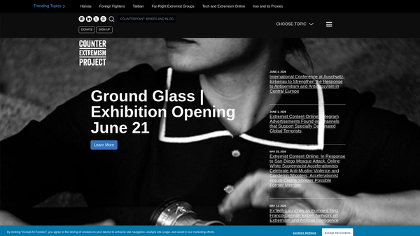 Screenshot of the Counter Extremism Project UK website