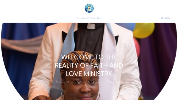Screenshot of the The Reality Of Faith And Love Ministry website
