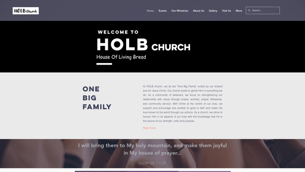 Screenshot of the House Of Living Bread website