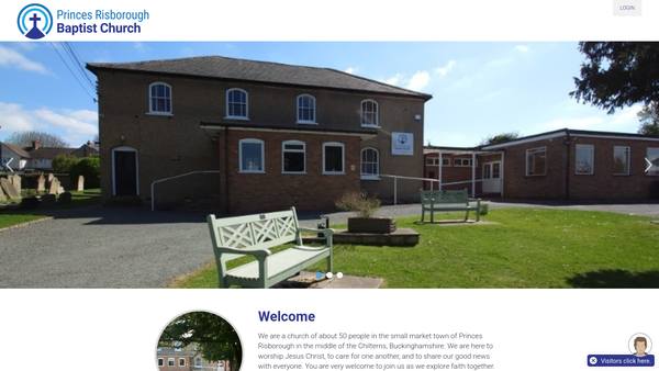Screenshot of the Princes Risborough Baptist Church website