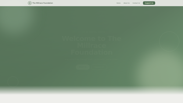 Screenshot of the The Millrace Foundation CIO website