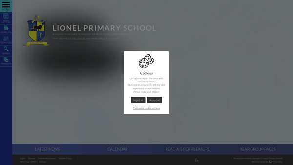 Screenshot of the Friends Of Lionel PTA website
