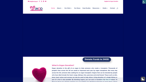Screenshot of the Jain And Hindu Organ Donation Alliance website