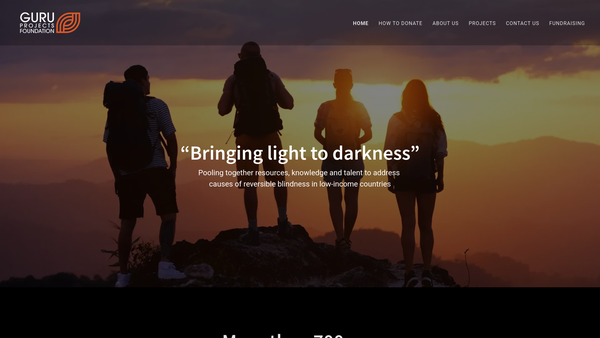 Screenshot of the The Guru Projects Foundation website