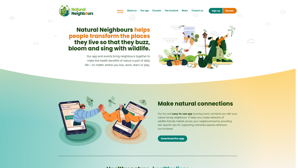 Screenshot of the Natural Neighbours website