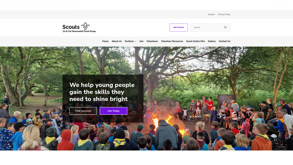 Screenshot of the 1st & 3rd Stowmarket (Phoenix) Scout Group website