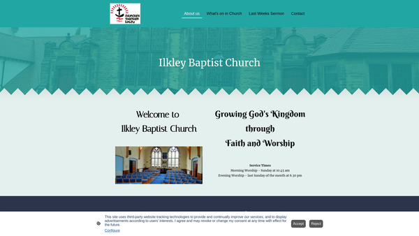 Screenshot of the Ilkley Baptist Church website