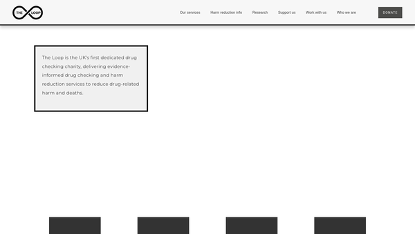 Screenshot of the The Loop Drug Checking Service website