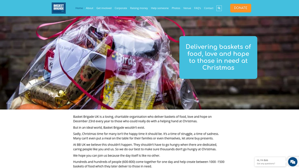 Screenshot of the Basket Brigade UK website