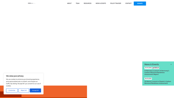 Screenshot of the Carbon Gap Ltd website
