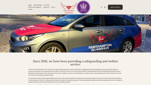 Screenshot of the Northampton Guardians website