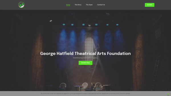 Screenshot of the The George Hatfield Theatrical Arts Foundation website