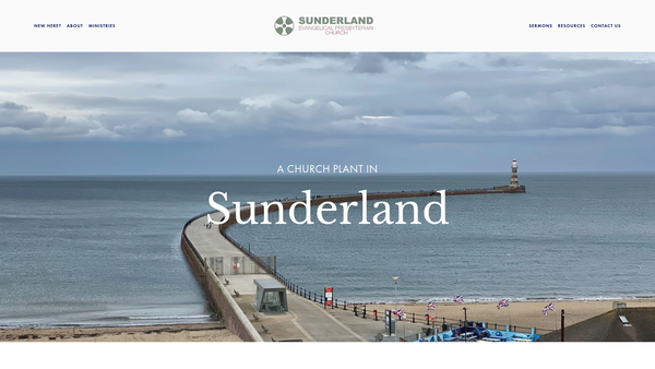 Screenshot of the Sunderland Evangelical Presbyterian Church website