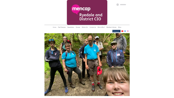 Screenshot of the Ryedale And District Mencap CIO website