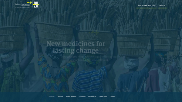 Screenshot of the Medicines Development For Global Health Limited website