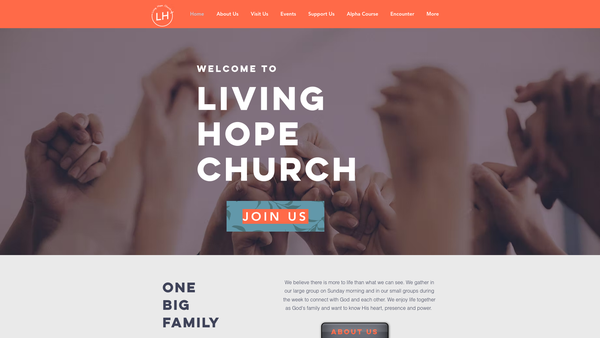 Screenshot of the Living Hope Church (Teesside) website