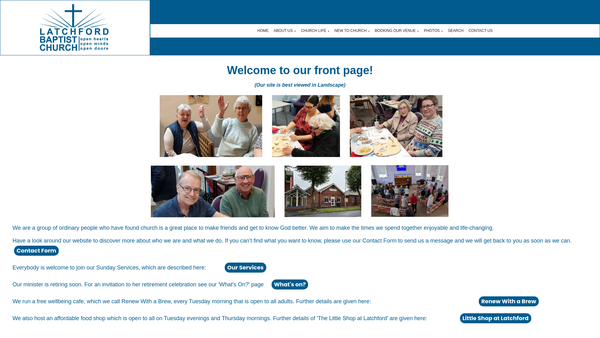 Screenshot of the Latchford Baptist Church website