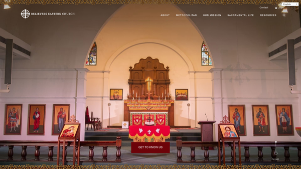 Screenshot of the Believers Eastern Church UK website