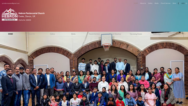 Screenshot of the Hebron Pentecostal Church Exeter website