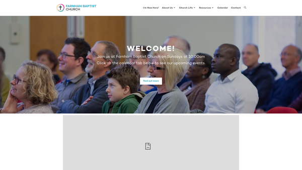 Screenshot of the Farnham Baptist Church website