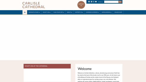 Screenshot of the Cathedral Church Of The Holy And Undivided Trinity Of Carlisle website