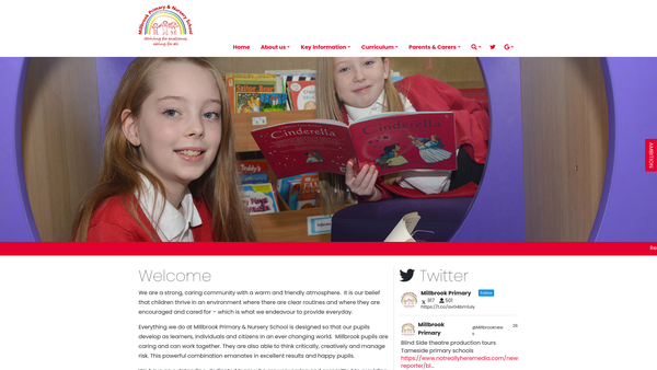 Screenshot of the Millbrook PTA website