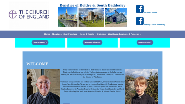 Screenshot of the The Parochial Church Council Of The Ecclesiastical Parish Of Boldre website