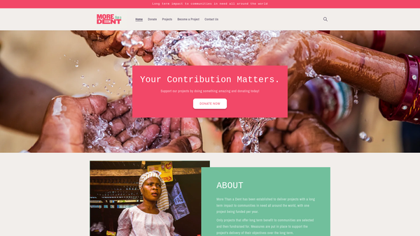Screenshot of the More Than A Dent website